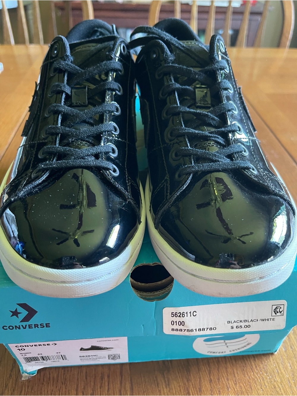 Converse Black Patent Low-Top Sneakers